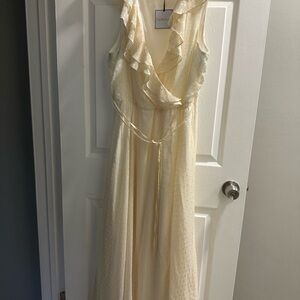 Premier Cream Ruffled Maxi Dress